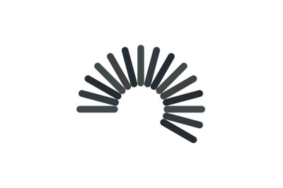 Flexible wire coil icon, flat style