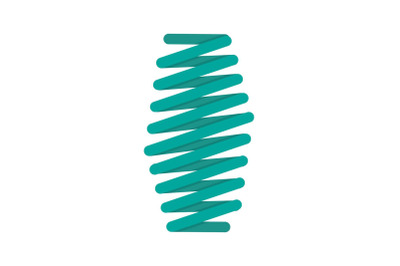 Fat spring coil icon, flat style