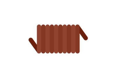 Cord spring coil icon, flat style