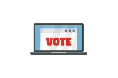 Online vote icon, flat style