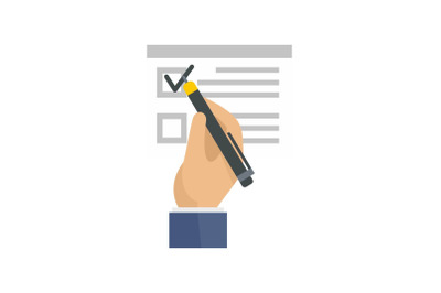 Vote sign on paper icon, flat style