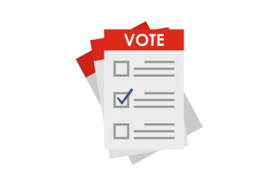 Election paper icon, flat style