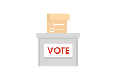 Vote election box icon, flat style