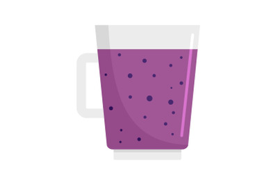 Blueberry smoothie icon, flat style