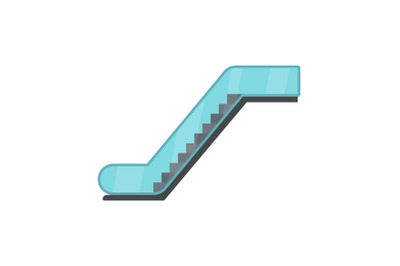 Glass escalator icon, flat style