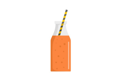 Mango smoothie icon, flat style