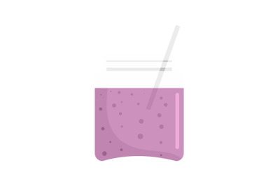 Blackberry smoothie icon, flat style