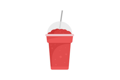 Strawberry smoothie icon, flat style