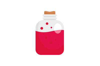 Red potion icon, flat style