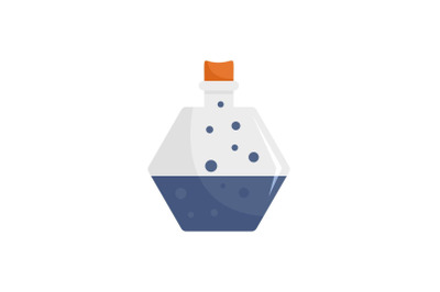 Blue potion icon, flat style