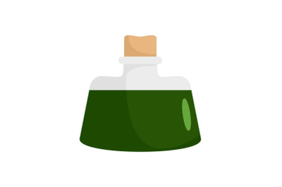 Dark green potion icon, flat style