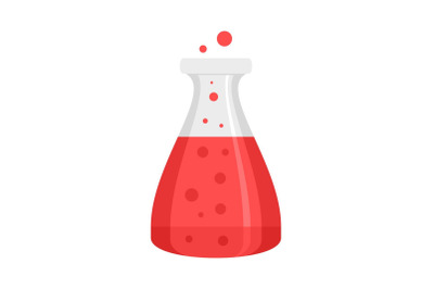 Boiling flask icon, flat style