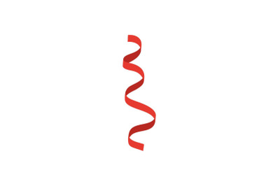 Red serpentine icon, flat style