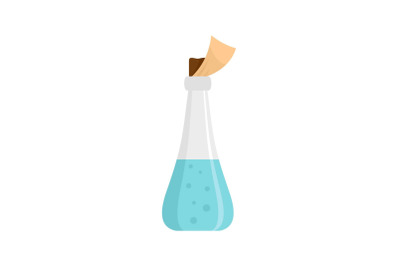 Chemistry potion icon, flat style