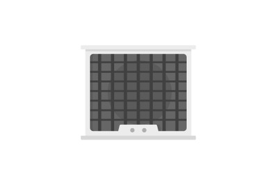Air conditioner compressor icon, flat style