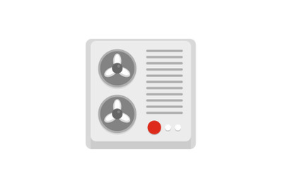 Double fan conditioner icon, flat style