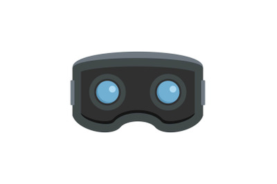 Vr glasses icon, flat style