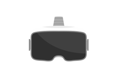 Vr glasses headset icon, flat style