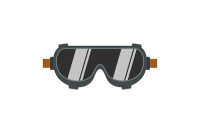 Welding worker glasses icon, flat style