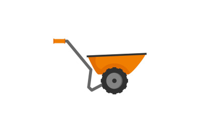 Wheelbarrow icon, flat style