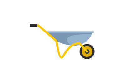 House wheelbarrow icon, flat style