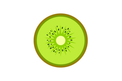 Half of kiwi icon, flat style