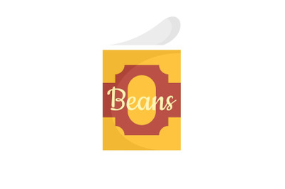 Beans tin can icon, flat style