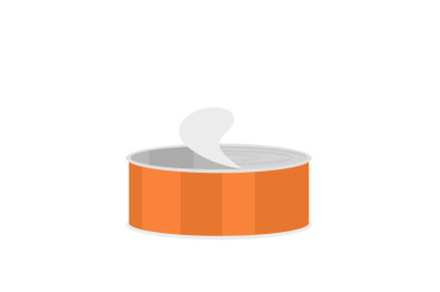 Open tin can icon, flat style