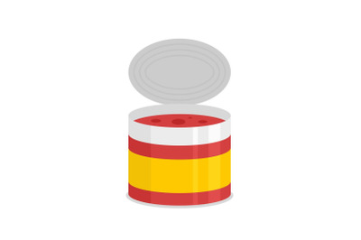 Tomato tin can icon, flat style