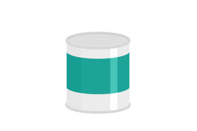 Food tin can icon, flat style