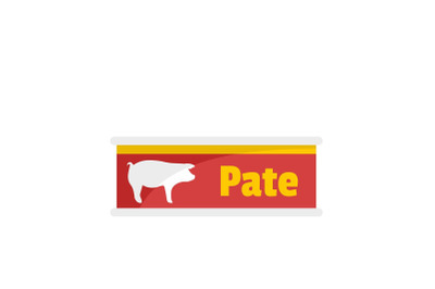 Pate tin can icon, flat style