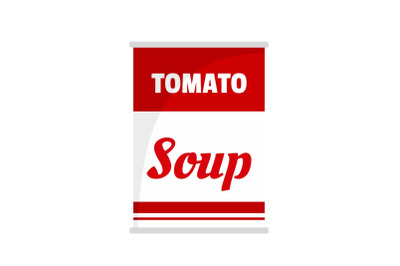 Tomato soup can icon, flat style