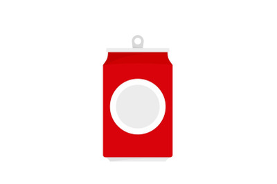 Drink can icon, flat style