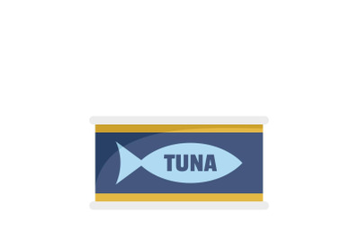 Tuna tin can icon, flat style