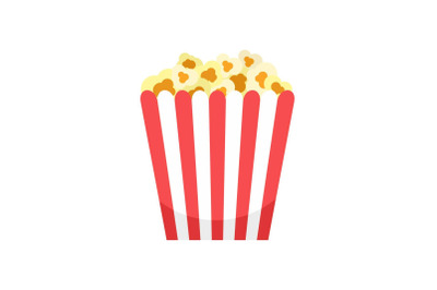 Cinema popcorn box icon, flat style