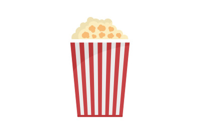 Popcorn box icon, flat style