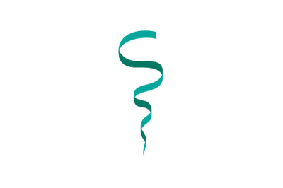 Green serpentine icon, flat style