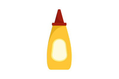 Mustard bottle icon, flat style