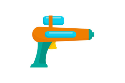 Watergun icon, flat style