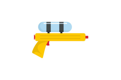 Water gun pistol icon, flat style