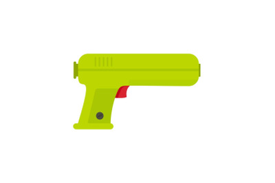 Toy water gun icon, flat style