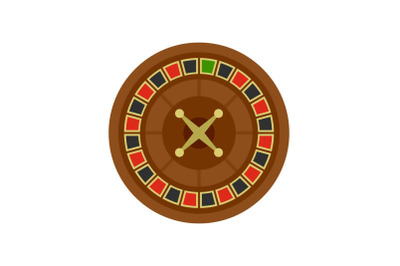 Casino roulette icon, flat style