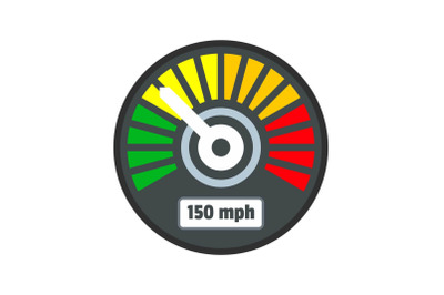 Colorful speedometer icon, flat style