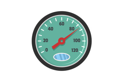 Auto speedometer icon, flat style