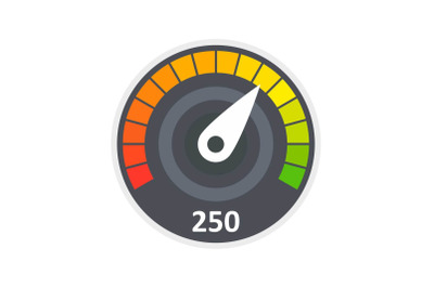 Sport car speedometer icon, flat style