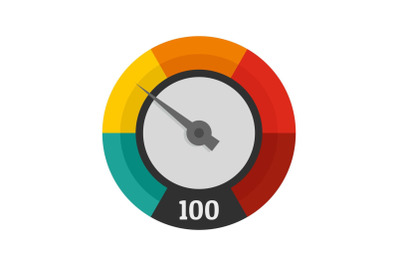 Abstract speedometer icon, flat style