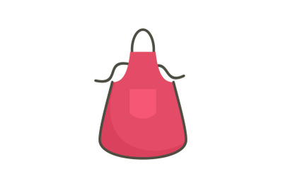 Kitchen apron icon, flat style