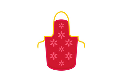 Flower apron icon, flat style