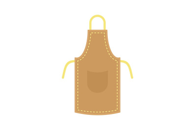 Leather apron icon, flat style