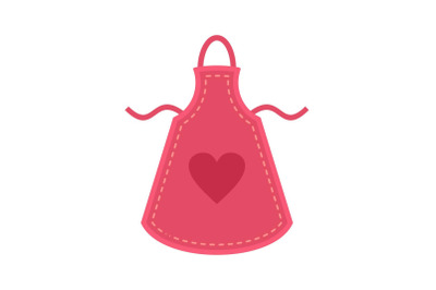 Heart apron icon, flat style